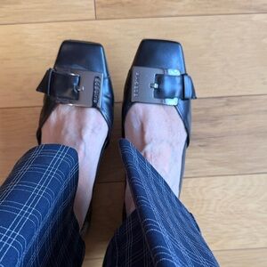 BCBGirls Black Loafers with Silver Buckle